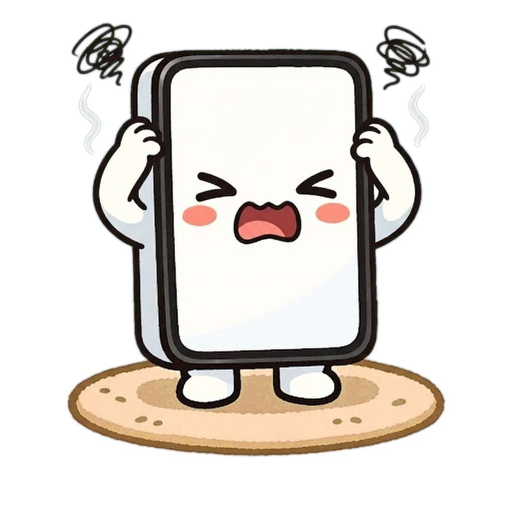 Stressed phone mascot